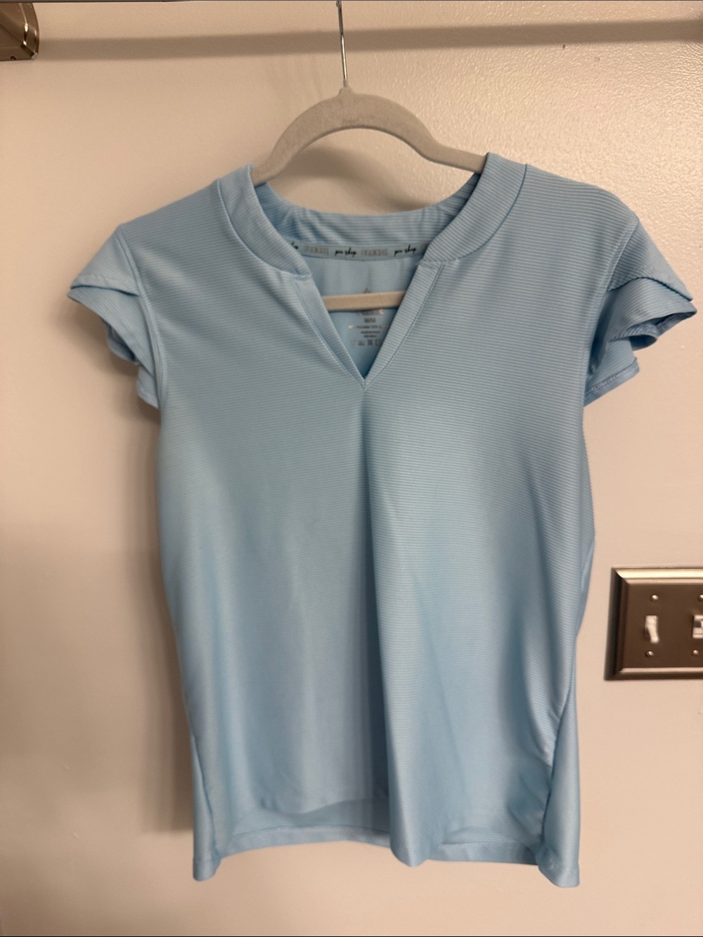 Light Blue Women's V-Neck Active Golf Tee